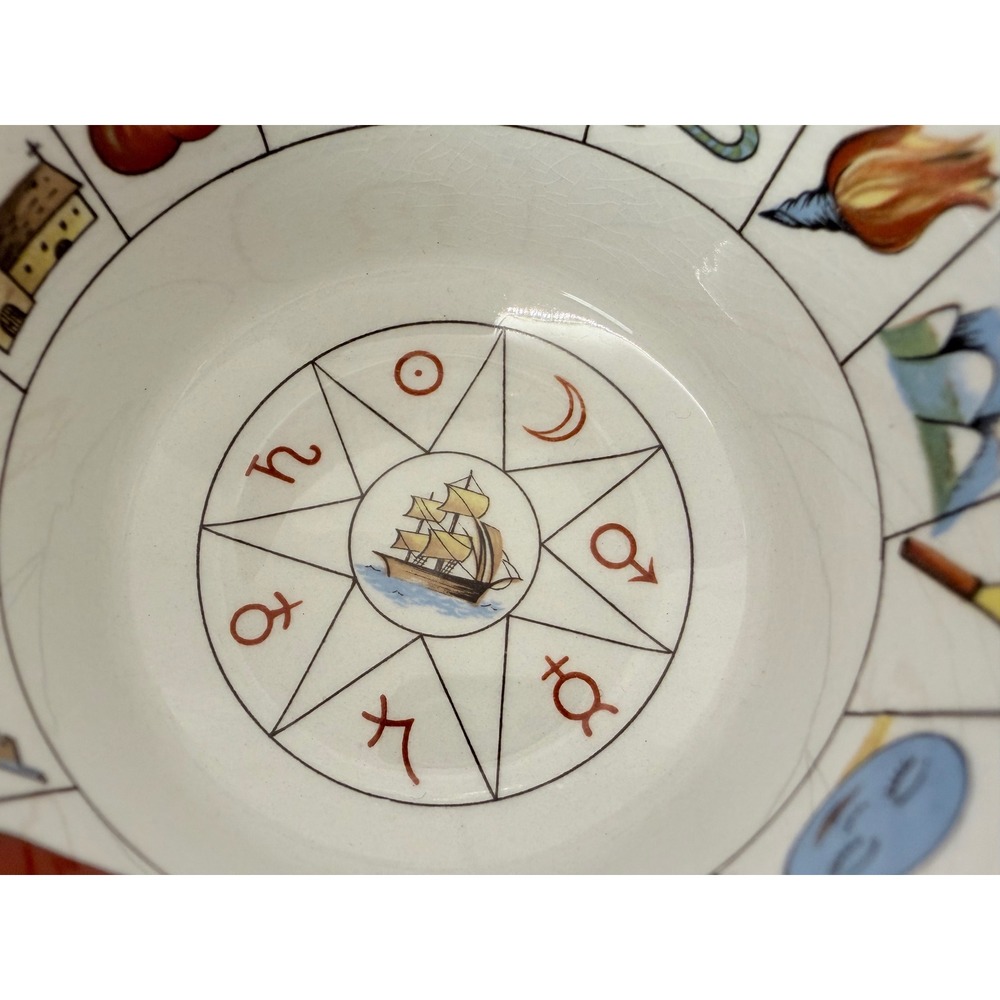 Jon Anton Taltos Fortune Telling Teacup Ironstone White Vintage Mystical Symbols - Picture 3 of 11